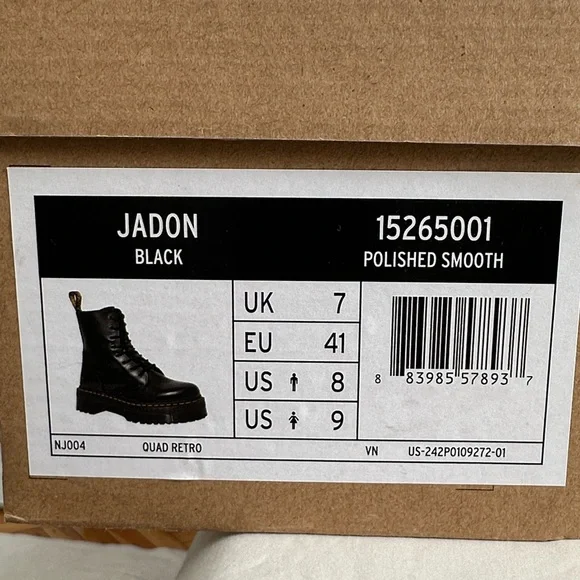 Dr. Martens Jadon Polished Black Boots - Picture 1 of 6